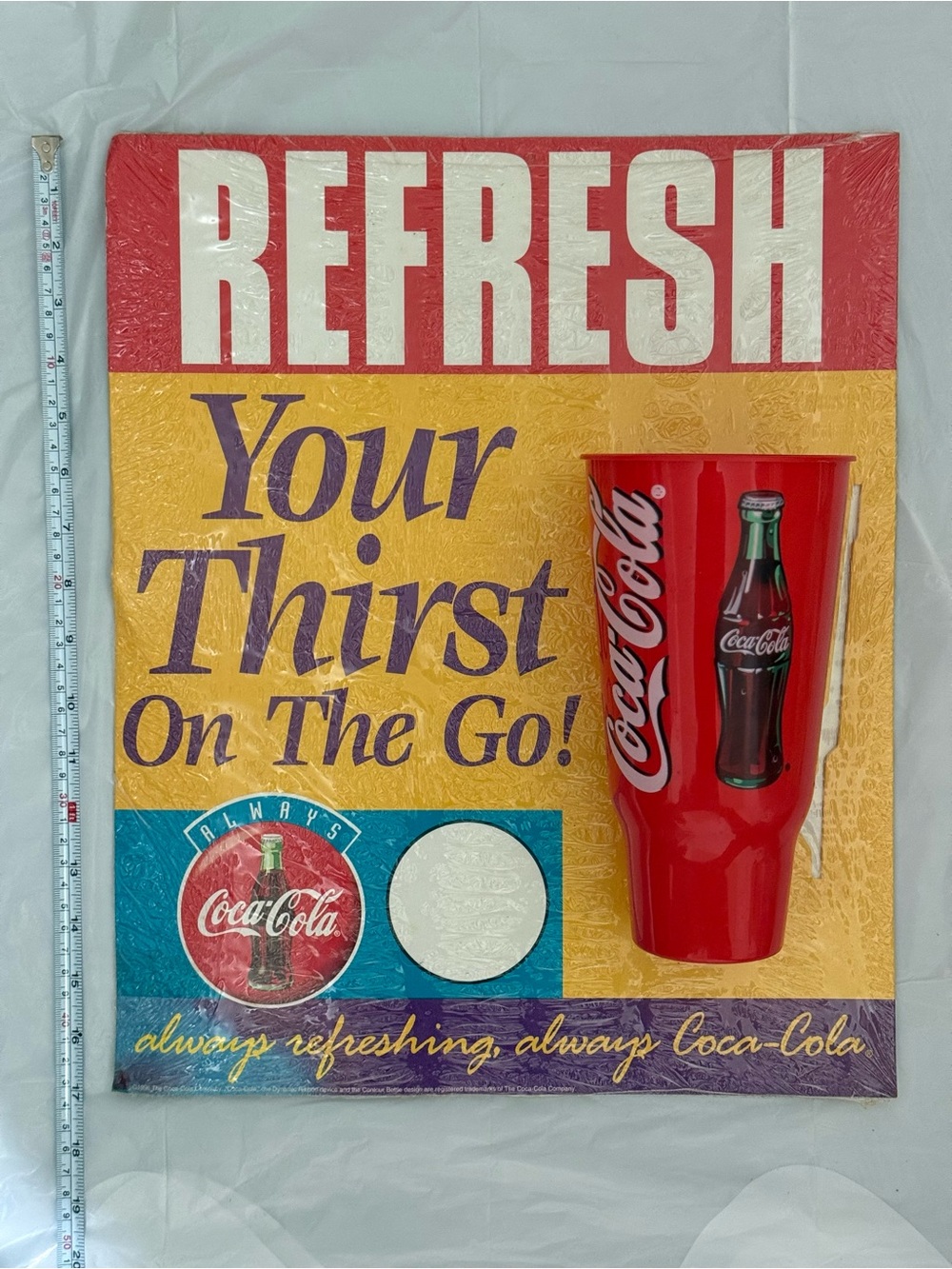 Coca Cola Retro Refresh Wall Art in Red, Yellow and Purple